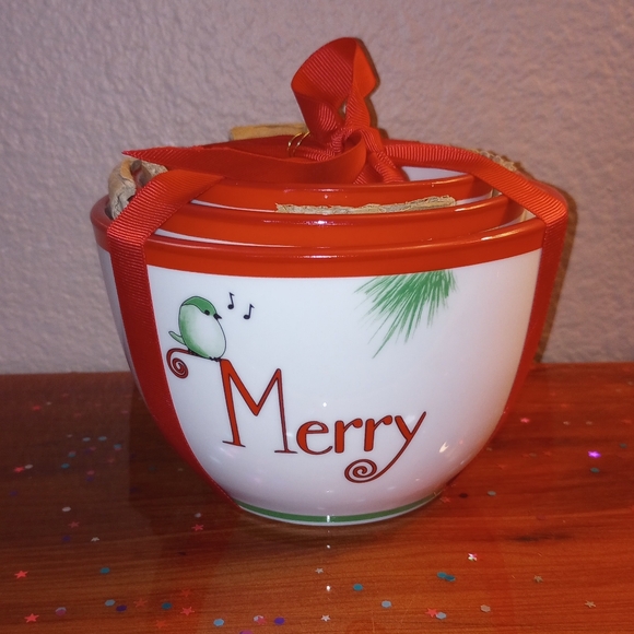 Christmas Bowls Merry Noel Joy 3 sizes - Picture 8 of 9
